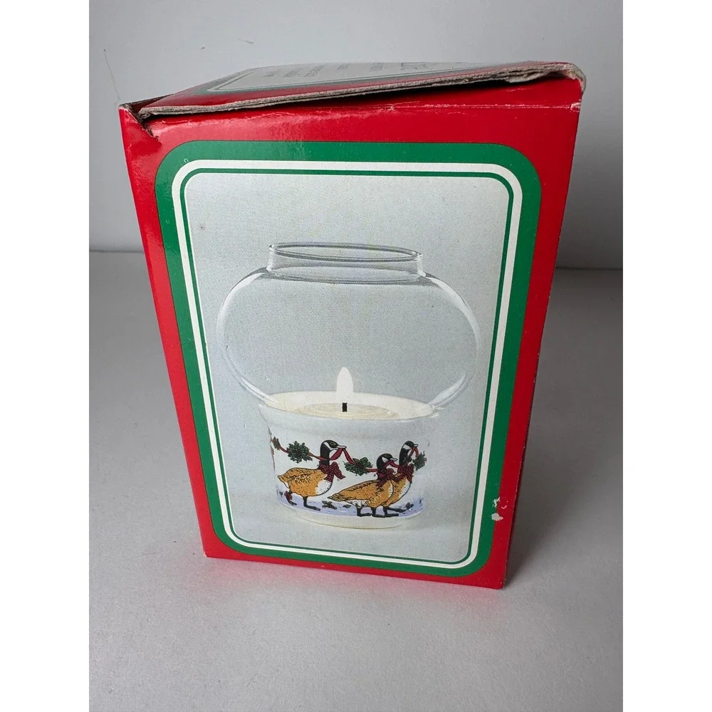 Potpourri Press Petite Love Lite Vintage Christmas Goose Candle Holder with Box